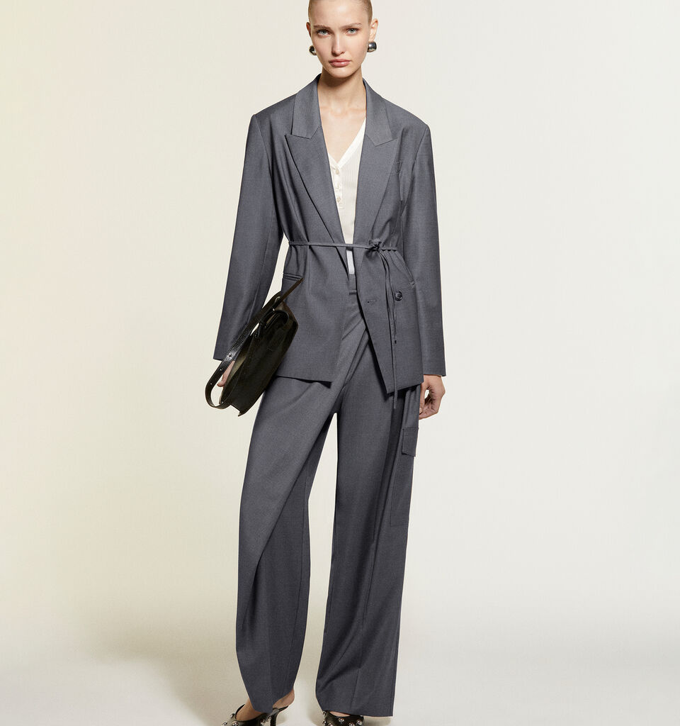 Μπλέιζερ γκρι με ζώνη - μπλέιζερ γυναικεία - Σκουρο Γκρι | Sisley image number 7